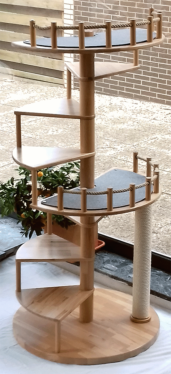 Katzen-Treppe 'PRIMUS' aus Buchenholz (Bsp.)