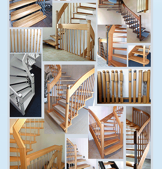 verschiedene Treppenmodelle aus verschiedenen Holzarten (Bsp.)
